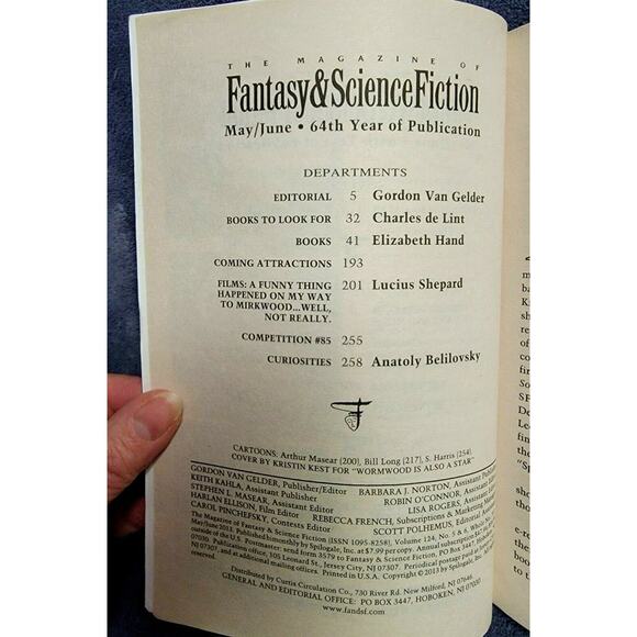 Magazine of Fantasy & Science Fiction Signed by Ted White May June 2013 - Picture 4 of 7